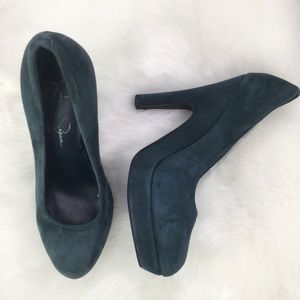 Jessica Simpson 7.5 Zillion Teal Platform Heels